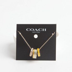 BRAND NEW COACH SIGNATURE ENAMEL GREEN MULTI / GOLD NECKLACE